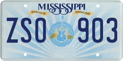 MS license plate ZSO903