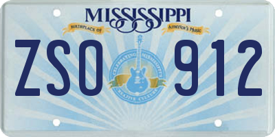 MS license plate ZSO912
