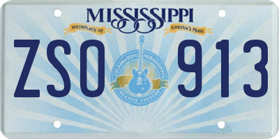 MS license plate ZSO913