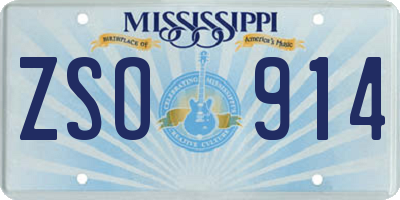 MS license plate ZSO914