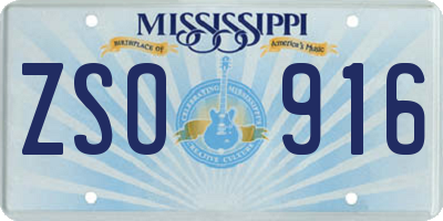 MS license plate ZSO916