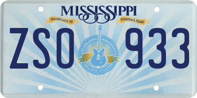MS license plate ZSO933