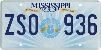 MS license plate ZSO936
