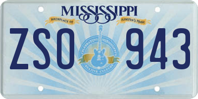 MS license plate ZSO943