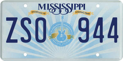 MS license plate ZSO944