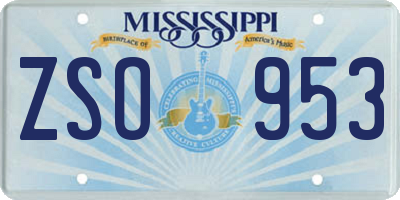 MS license plate ZSO953
