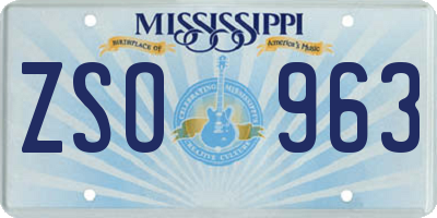 MS license plate ZSO963