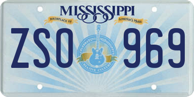 MS license plate ZSO969