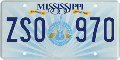 MS license plate ZSO970