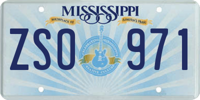 MS license plate ZSO971