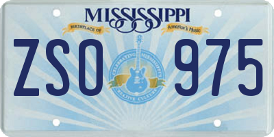 MS license plate ZSO975