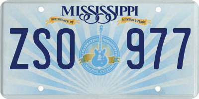 MS license plate ZSO977