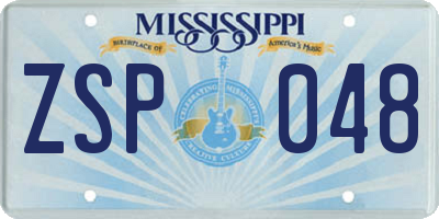 MS license plate ZSP048