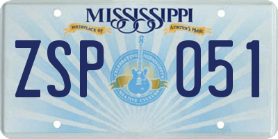 MS license plate ZSP051