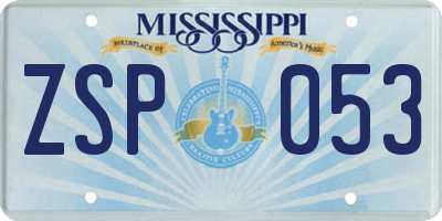 MS license plate ZSP053