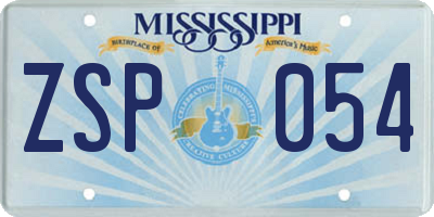 MS license plate ZSP054