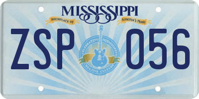 MS license plate ZSP056