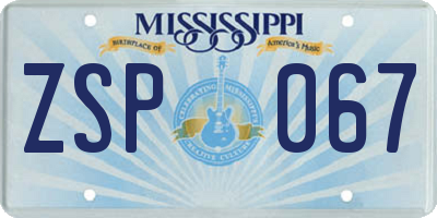 MS license plate ZSP067