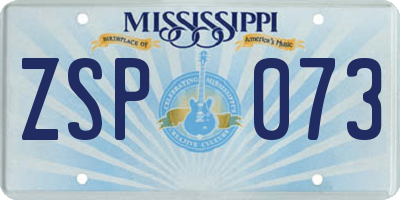 MS license plate ZSP073