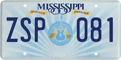 MS license plate ZSP081