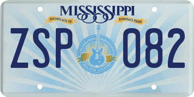 MS license plate ZSP082