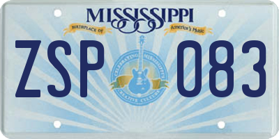 MS license plate ZSP083