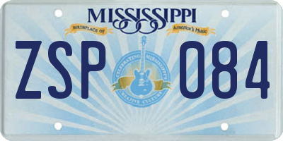 MS license plate ZSP084