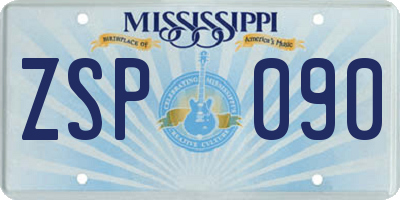 MS license plate ZSP090