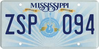 MS license plate ZSP094