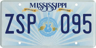 MS license plate ZSP095