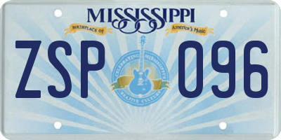 MS license plate ZSP096