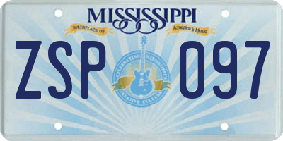 MS license plate ZSP097