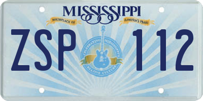 MS license plate ZSP112