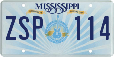 MS license plate ZSP114