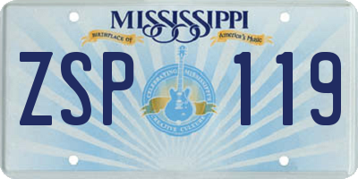 MS license plate ZSP119
