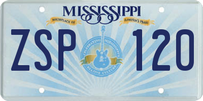 MS license plate ZSP120