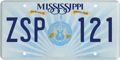 MS license plate ZSP121