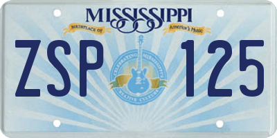 MS license plate ZSP125