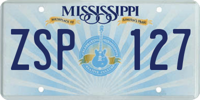 MS license plate ZSP127