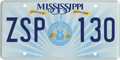 MS license plate ZSP130