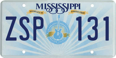MS license plate ZSP131