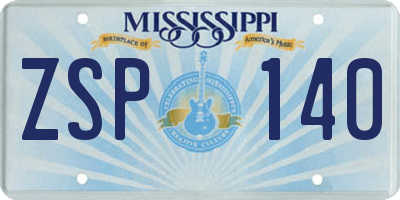 MS license plate ZSP140