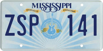MS license plate ZSP141