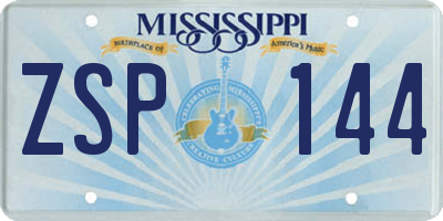 MS license plate ZSP144