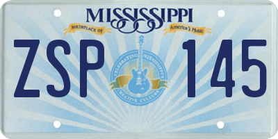MS license plate ZSP145