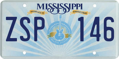 MS license plate ZSP146