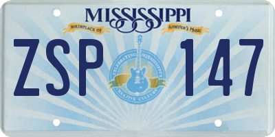 MS license plate ZSP147