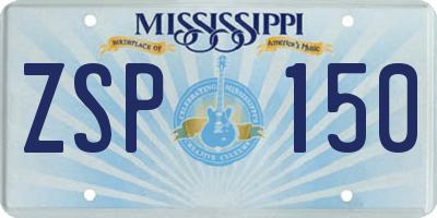 MS license plate ZSP150