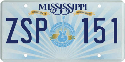 MS license plate ZSP151