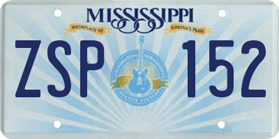 MS license plate ZSP152